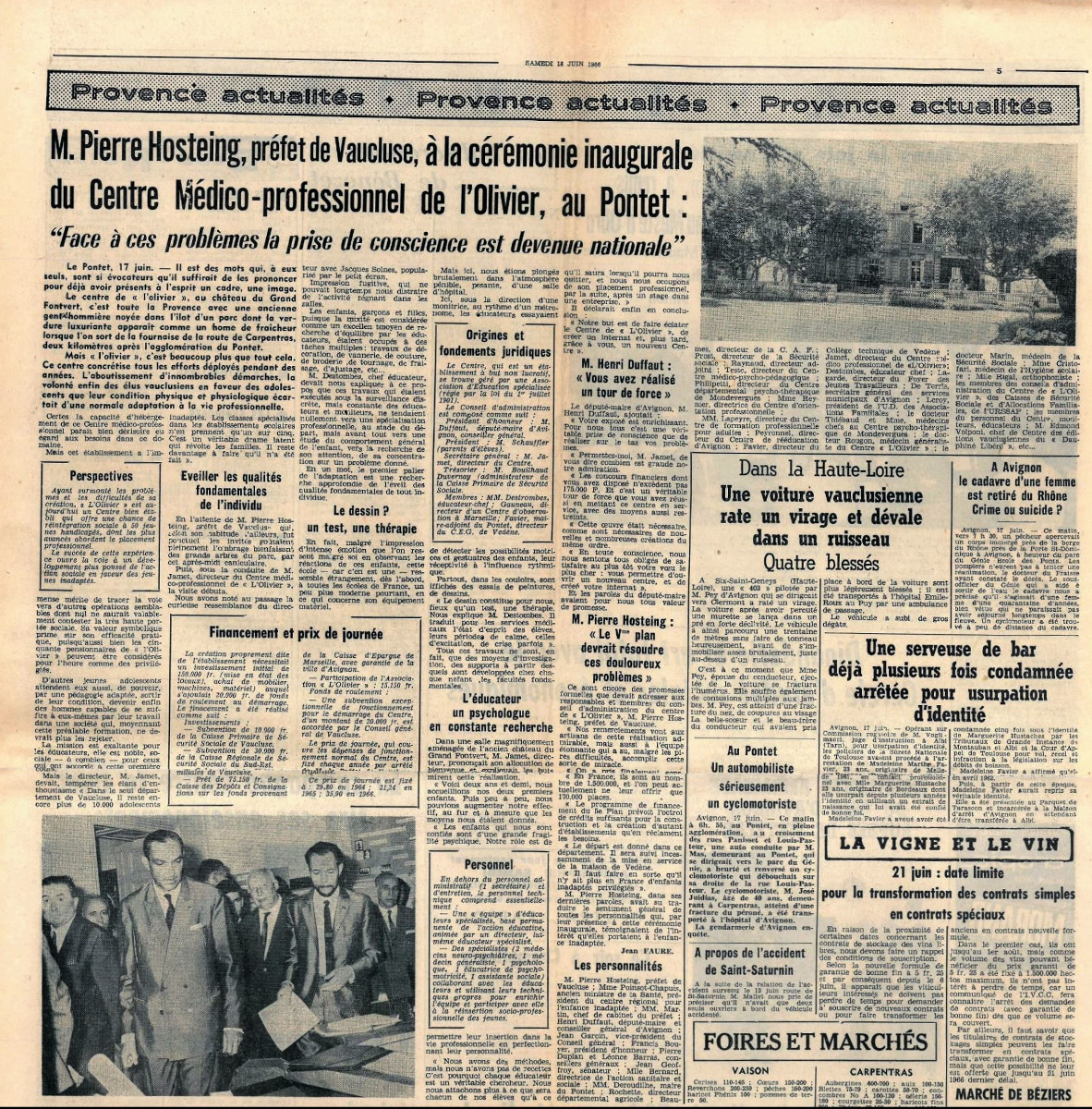 Article 2 Provence Actualités - 18 juin 1966